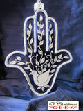 Hamsa Hand Glass Ornament