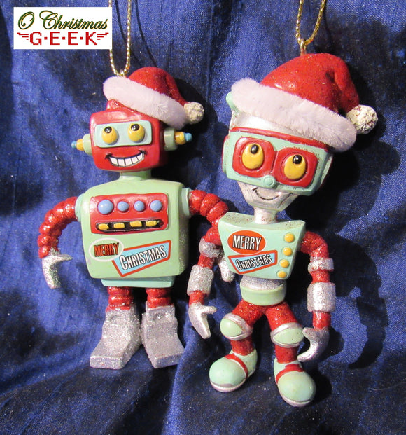 Mid-Century Modern Robot Ornaments