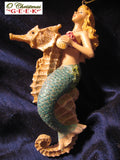 Mermaid and Seahorse Ornament